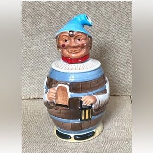 Vintage Registered E W Barrel Elf Whiskey Decanter Empty Whimsical Fairy Core